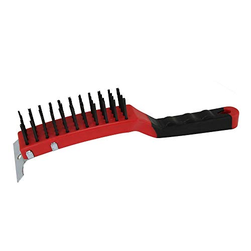Image of Warner 12 inch 4x11 Row, Steel Wire Brush with Scraper, 10485