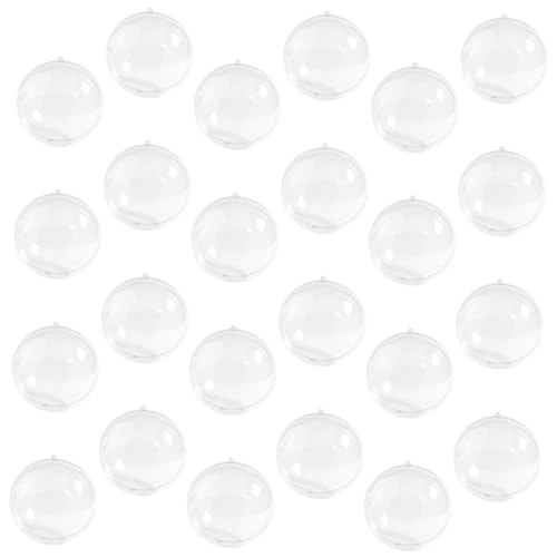 CLISPEED 24 Piezas Bolas De Navidad Arco De Decoración Bolas De Adornos para Arboles De Navidad Cajas Decoración Navideña Día Festivo Cajas De Cartón para Hostelería El Plastico Transparent