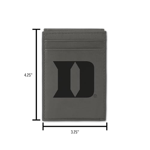 Image of Rico Industries NCAA Gray Laser Engraved Front Pocket Wallet - Compact /Comfortable /Slim