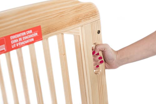 Foundations First Responder Evacuation Crib With Fixed-Side, Clearview, (Includes Evacuation Frame And Casters), Natural #TOP1