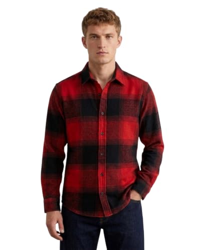 Image of DEELMO Men's Cotton Blend Printed Checkered Casual Shirt | Full Sleeve Button Down Regular Fit Collared Shirt | Soft & Breathable Everyday Wear for Office (Available in Plus Size)