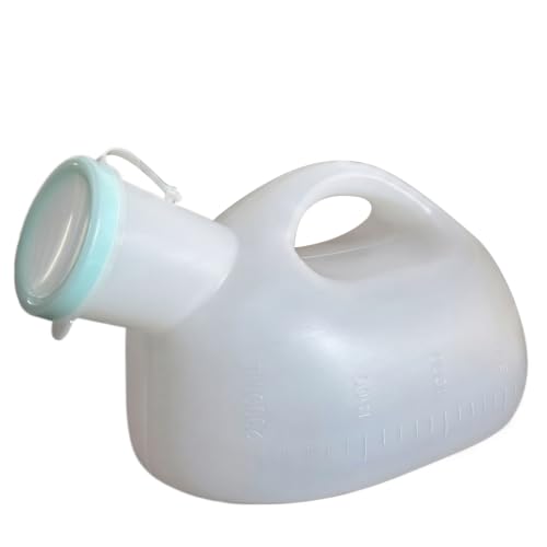 Urinoir portable pour hommes de 2000 ml : bouteille de pipi blanche anti-odeur