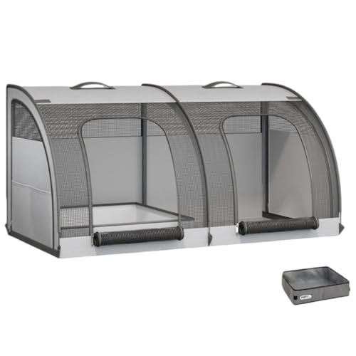 Rhljgbs ポータブル ペットキャリー 猫 折りたたみ式 車 旅行 ペット小屋 トイレボックス ペット車の犬小屋 中型犬と大型犬のゴールデンレトリバー安全シート 多機能ペットバッグ ポータブル猫バッグ 頑丈耐久変形しない 車用 病院 キャンプに 室内外