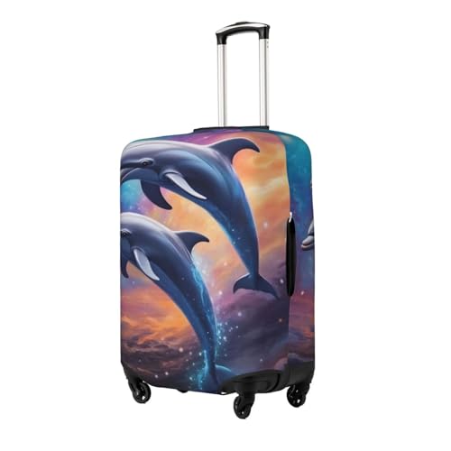 Funny Dolphin Luggage Cover Elastic Washable Protector Anti-Scratch Travel Suitcase Covers With Concealed Zipper For 18-32 Inch Luggage Medium2