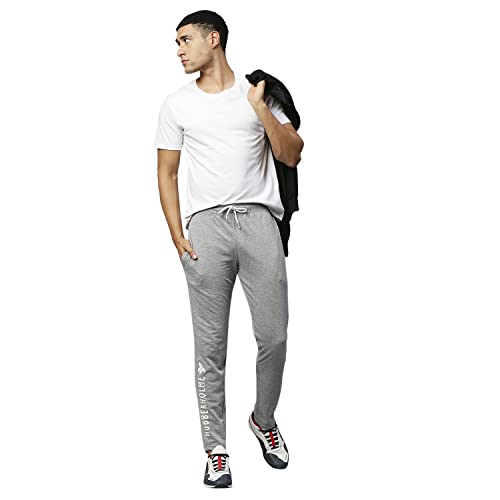Image of Hubberholme Men's Slim Fit All Season Wear Cotton Track Pants - Trackpant with Drawstring Elastic Waistband, Lower for Jogging, Gym, Sports & Dailywear