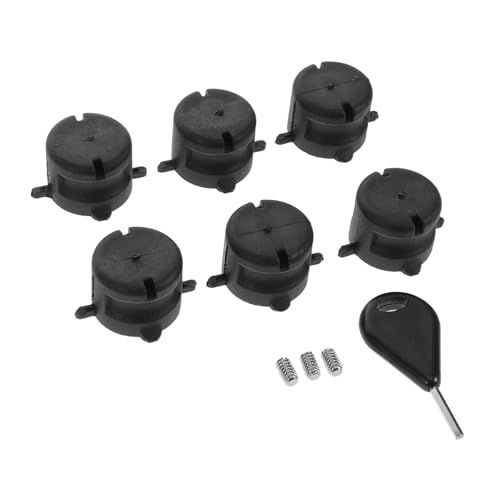 Happyyami 1Set Surfboard Fin Plug Round Cup Plug with Screws Wrench High Strength Resistant Hardware Enhanced Stability Easy Setup for Surfing Fin Replacement