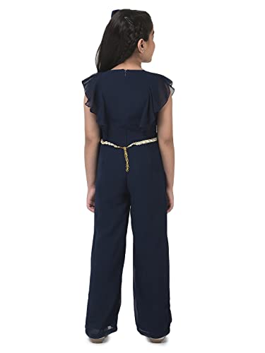 Image of Cub McPaws Girls Ruffle Sleeves Jumpsuit with Belt | 4-12 Years
