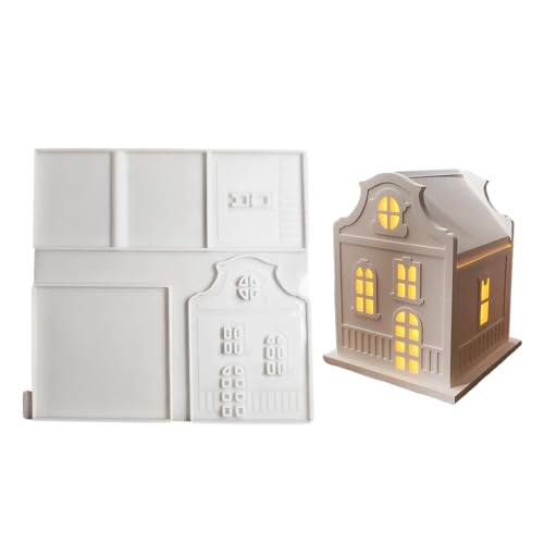Molde de silicona para casas pequeñas, molde de silicona para cemento, arcilla, yeso
