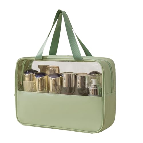 Neceser de viaje de gran capacidad, accesorios de baño impermeables, organizador de almacenamiento ligero, excelente para hombres y mujeres, ideal para viajes, viajes de negocios, Green, Refer to