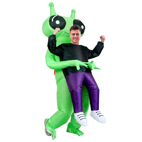 Disfraz De Alienígena Para Adultos | Pijama De Una Pieza Verde | Suave Y Transpirable | Cremallera Frontal | Unisex Para Halloween Y Fiestas De Disfraces