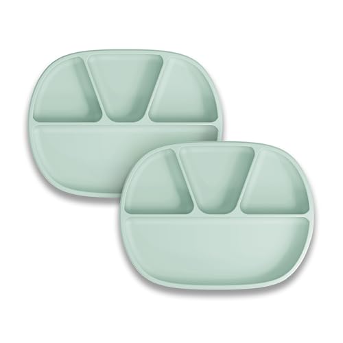 Image of NUK Silicone Baby Suction Plates, Durable Suction Feature Helps Reduce Spills, Microwave & Dishwasher Safe, BPA-Free, Pack of 2