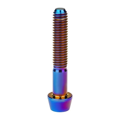 Image of Titanium Ti Bolt M5x9 16 18 20 25 30 35 40 45 50 55 60mm Tapered Head Screws Pack of 4 (M5x35mm, Burnt Blue)