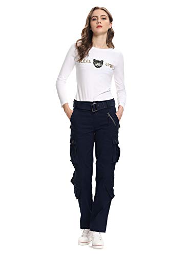 Women's Cargo Pants With Pockets,Casual Military Combat Hiking Cargo Work Pants Navy 10 #TOP2