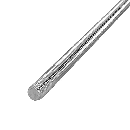 HELPMATE Asta filettata M8 x 330 mm, in acciaio zincato, 2 pezzi, barra filettata con filettatura metrica totale, classe di resistenza 4.8, DIN 976, argento