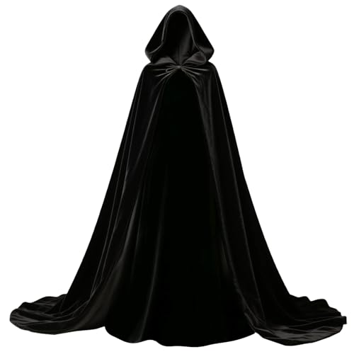 galeeup Wizard Robe Velvet Hooded Witch Cloak Unisex Medieval Renaissance