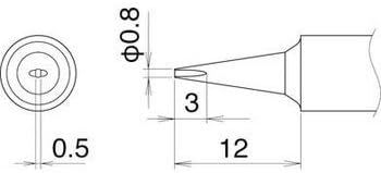 Hakko T22D08 Soldering Tip 0.8D Type