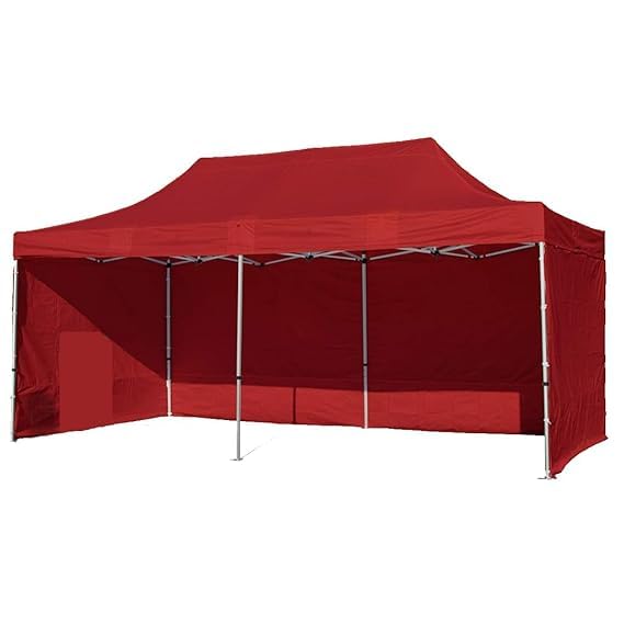 theshelters - pop-up outdoor tent 10x20 commercial instant tents, gazebo canopy tent easy to set up with 3 side walls (maroon)