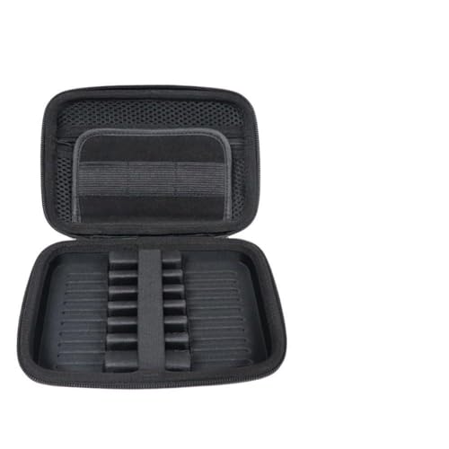 URPIZY Hard Eva - Funda protectora para dardos con compartimento interior para punta de acero, punta suave y accesorios, para 6 dardos, asas, puntas, plumas, caja rígida portátil con asa y bolsa de