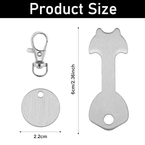2 Set Stainless Steel Shopping Trolley Tokens, Stainless Steel Removable Trolley Coin Keyring