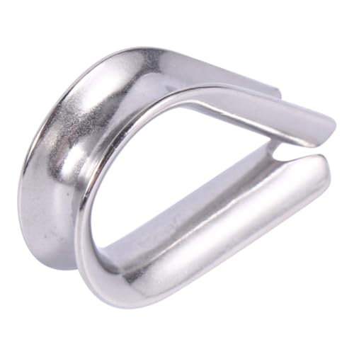 OSOLADY 20pcs Rope Thimble Wire Rope Cable Clip Anchor Thimble Wire Rope Clamps Thimble Heavy Duty Thimble Locking Carabiners Clip Wire Rope Eyelet Steel Cable Thimble Steel Rope Silver