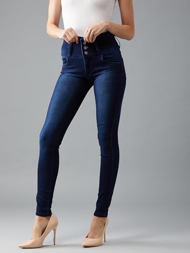 Image of Dolce Crudo Women's Skinny Fit High Rise Regular Length Stretchable High Waist Denim Jeans