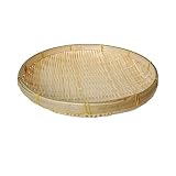 MJWDP Plato de Fruta de bambú Canasta de Pan de ratán para Cena Placa de Almacenamiento Tejido Hecho a Mano Redondo Redondo de Recipiente Bandeja de Almacenamiento de Cocina (Size : A:13cm)