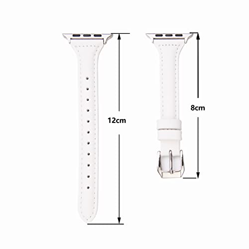 SEURE Leather Band Compatible with Apple Watch Strap 38mm 40mm 41mm 42mm 44mm 45mm,Women Men slim soft Bracelet Wristband for Series 8/7/6/5/4/3/2/1/SE - Image 2