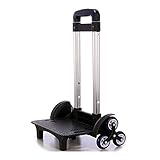 Stebcece Aluminium Alloy Backpack Trolley for School Bags 6 Wheels Foldable Trolley Cart