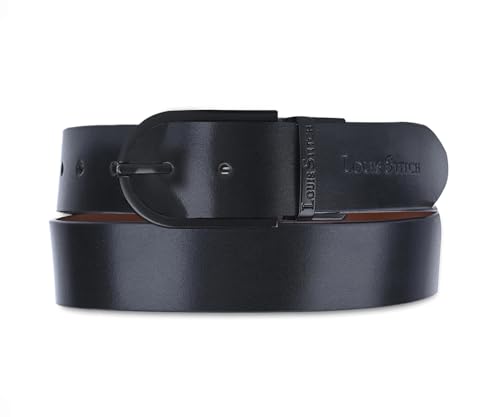 Image of LOUIS STITCH Men's Reversible Italian Leather belt for men 1.25 inch (35mm) Waist Strap Black Brown Belt (BEPLNJ)