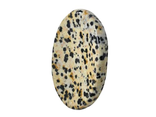Image of Dalmatian Jasper Crystal Thumb Worry Pebbles Stones for Anxiety Stress Relief Massage - AAA Grade Original Healing Gemstone Agate Rubbing Stone for Yoga Meditation Spiritual Reiki Feng Shui