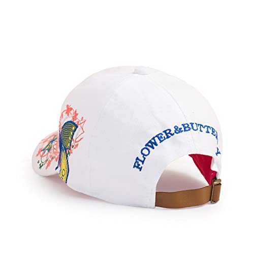 Image of Trucker Hats California H Womens Hat Trendy Creativity Flowers Butterfly Sequins Embroidered Baseball Cap