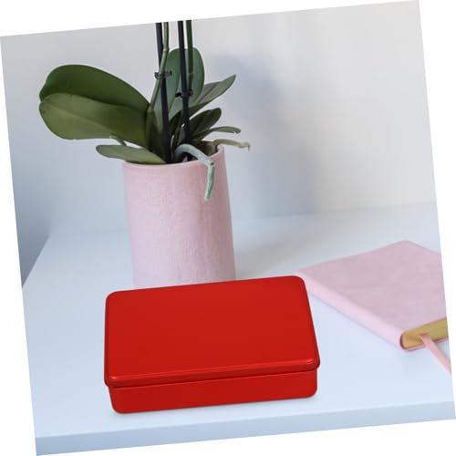 Cajas de hojalata rectangulares rojas PRETYZOOM para proteger objetos del polvo 6
