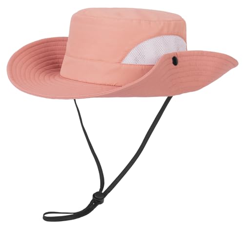 Kids Sun-Protection-Bucket-Hats for Girls - Foldable Wide Brim UV Hat for Outdoor, Beach, Girls Safari Hat (5-9 Years)