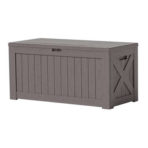 Patiowell120gallonlargedeckboxoutdoorlockablestorageboxforgardeningtoolswaterproofdeckboxforpatiofurniturebrown Urban Country Home Decor Patiowell 120 gallon large deck box outdoor lockable storage box for gardening tools waterproof deck box for patio furniture brown urban country home decor