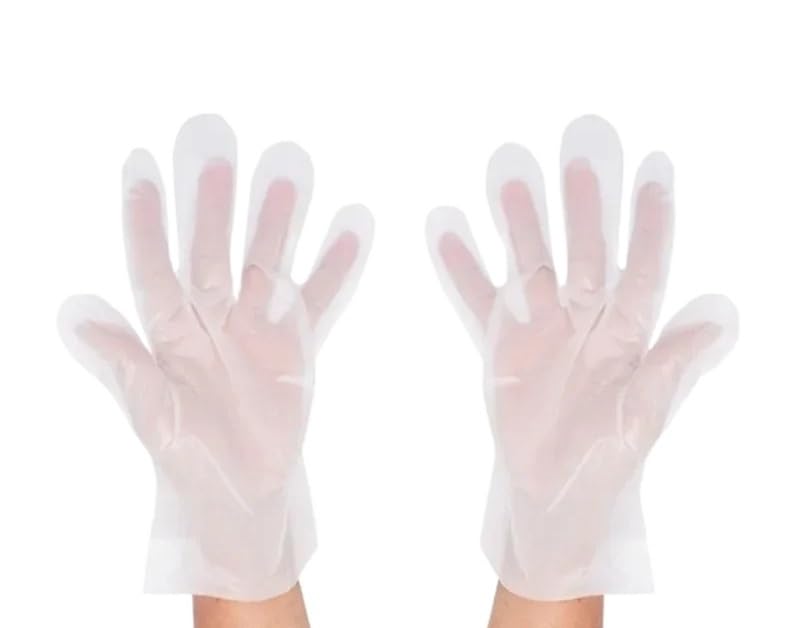 100 guantes desechables de TPE vinilo transparente, sin látex, for peluquería, ideales for laboratorio(M)