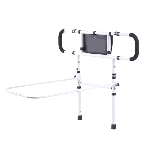 Barandillas de cama plegables 180 grados para adultos mayores barra anticaídas 450 lbs 4