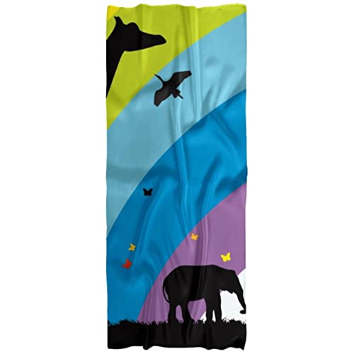 Bufanda ligera para mujer, primavera, otoño, invierno, chal, jirafa y elefantes en África, Varios colores
