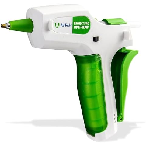 AdTech Project Pro Rechargeable Cordless Hot Glue Gun - Mini Glue Gun includes 10, 4" Artistick Stringless Glue Sticks - Precision Glue Gun with USB Charger Cover