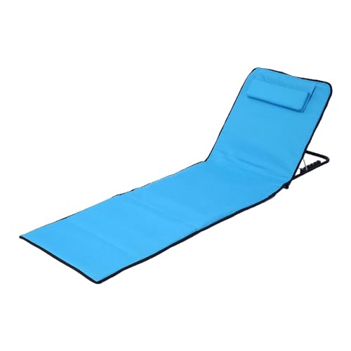 Salón de piscina plegable, tumbona exterior de 5 posiciones con reposacabezas para rayos de sol, sillón plegable, sillón portátil para camping, playa, jardín, piscina