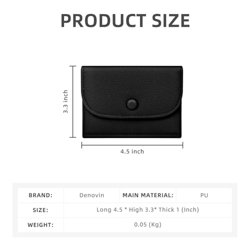 Coin Purse, Cute Wallet for Women, Small Wallets Woman or Man, Coin Pouch Business Credit Card Holder with Zipper for Money Key (Black)2