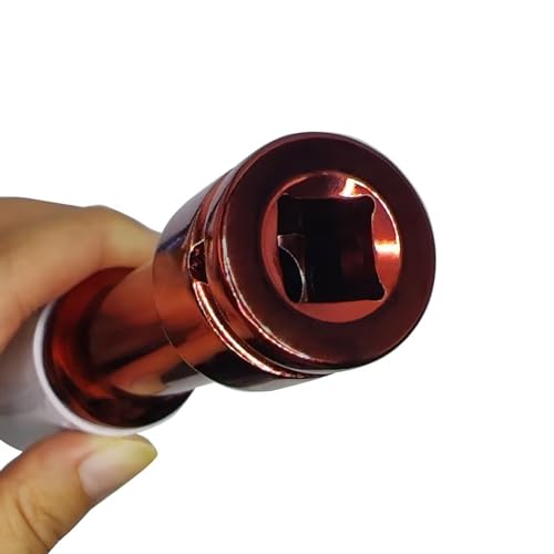 Image of 21mm 1 /2 inch Extra-Long Wheel Protector Impact Socket, Lug Nut Removal | 6 Point, Non-Marring, Thin Wall, Deep Socket, Wheel Protector, Protective Socket, Color-Coded, Cr-Mo Steel, Hand Repair Tool