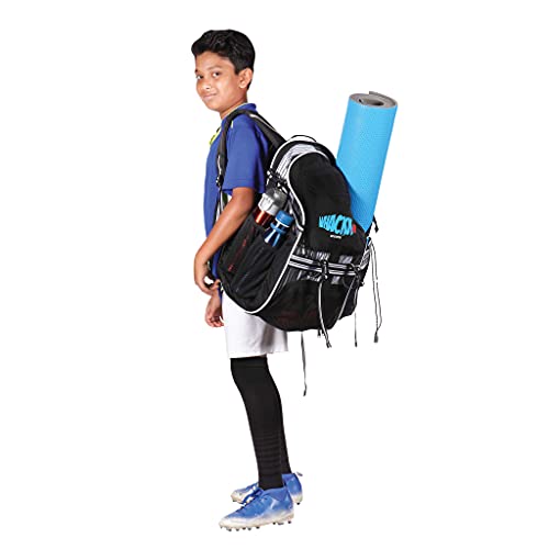 Image of WHACKK Champion Soccer |Football Kitbag Bags|Basketball Volleyball Throwball Equipment Backpack |Football & Helmet Pocket |Exercise Mat Holder|Gym |Access Pockets|Sports Men Boys Bag
