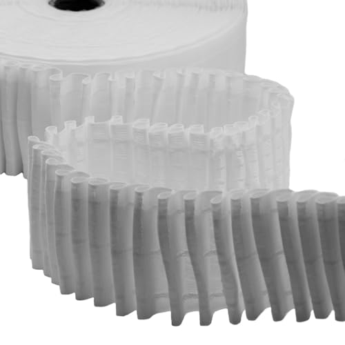 Furlanis - Fettuccia Arricciatende E Per Tende a Onda Tre Corde Multitasca, Nastro Arricciatura Tenda, Tessuto Italiano - 70 mm x 50 m