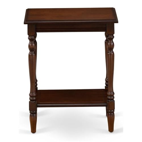 East West Furniture BF-0M-ET Bedford Bedside Table - Rectangle Modern End Table with Open Storage Shelf for Bedroom, 16x20 Inch Inch, Antique Mahogany