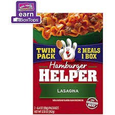 Betty Crocker Hamburger Helper, Lasagna Hamburger Helper, 6.9 Oz Box Pack of 12