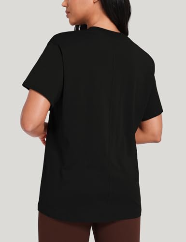 HeyNuts Women's Pima Cotton Short Sleeve Shirts Workout Basic Tee Casual Crew Neck T-Shirts Loose Tops3