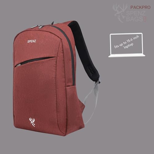 Image of SPENZ BAGS Laptop Backpack -Breathable Shoulder Straps, Mesh Side Pocket, Waterproof, Front Zipped Pocket, Padded Laptop Compartment, Backpacks