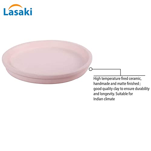 Image of Lasaki Round Purple Ceramic Bottom Tray /Plate for Planter (6-inch, Set of 2) | Dripping Tray for Pot & Succulents | Indoor & Outdoor Planters Home Garden Decor | Plants Not Included