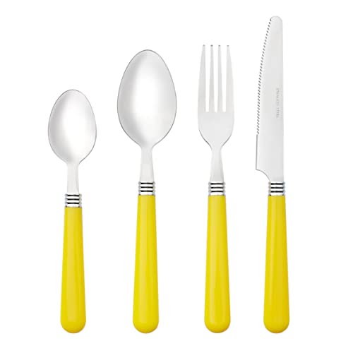 Baroni Home Besteck Set für 6 Personen, 24 teilig Essbesteck Set aus Edelstahl, Besteck mit Griff aus Kunststoff inkl. Messer, Gabel, Löffel für...