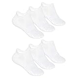ORIGINAL BASICS Herren & Damen Sneaker Sportsocken Polsterung Baumwolle Kurz Atmungsaktiv Frotteesohle (6 Paar) Weiß 36-41 OEKO-TEX 100®